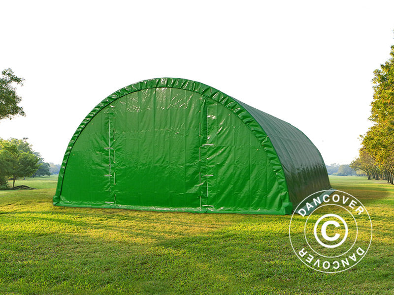 Tunnel agricole 9,15x12x4,5m, PVC, Vert
