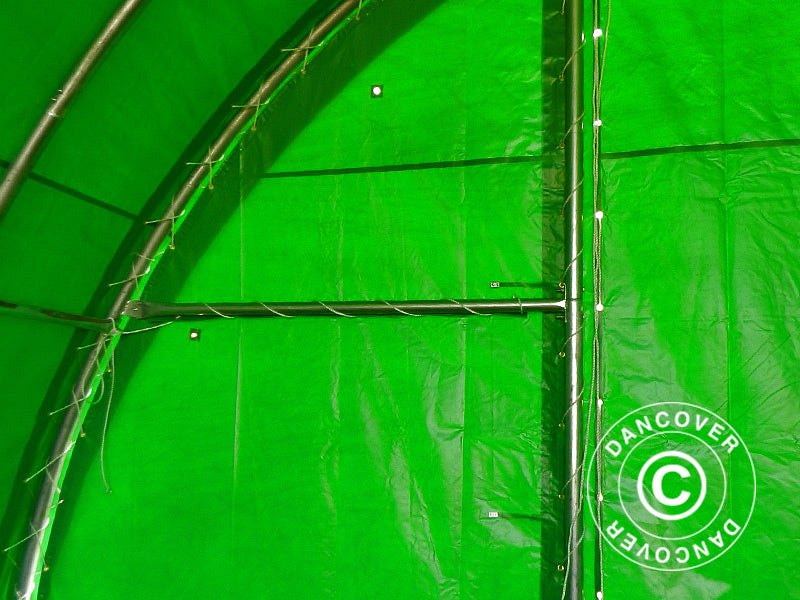 Tunnel agricole 9,15x12x4,5m, PVC, Vert