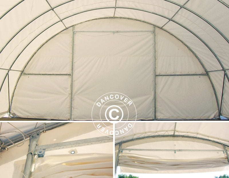 Tunnel agricole 9,15x12x4,5m, PVC, Vert