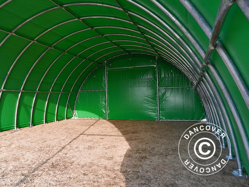 Tunnel agricole 9,15x20x4,5m, PVC, Vert