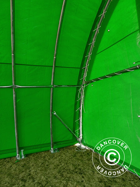 Tunnel agricole 9,15x20x4,5m, PVC, Vert