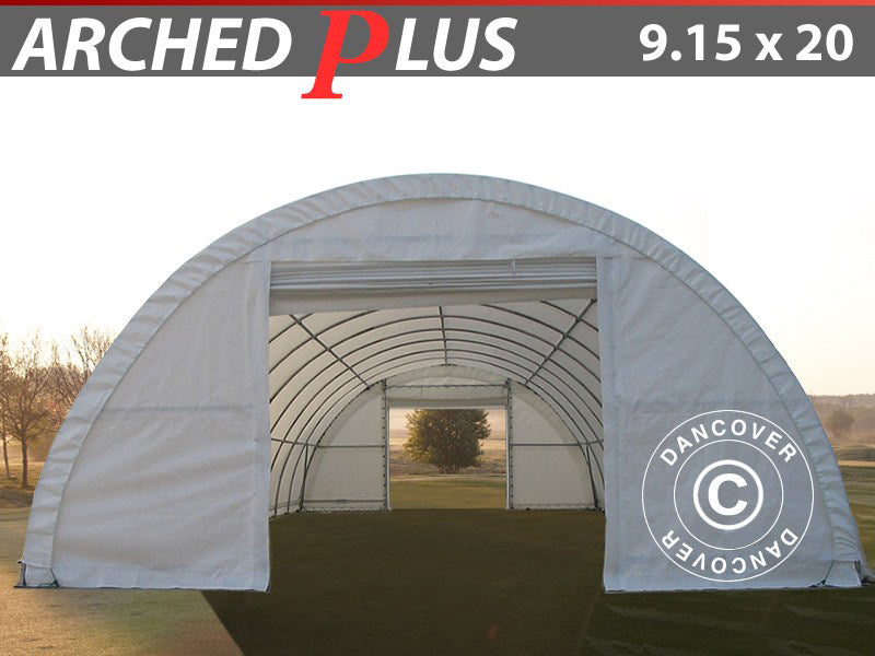 9,15x20x4,5m -Frame+Cover -2 gate 1mBtwLegWhite QJ