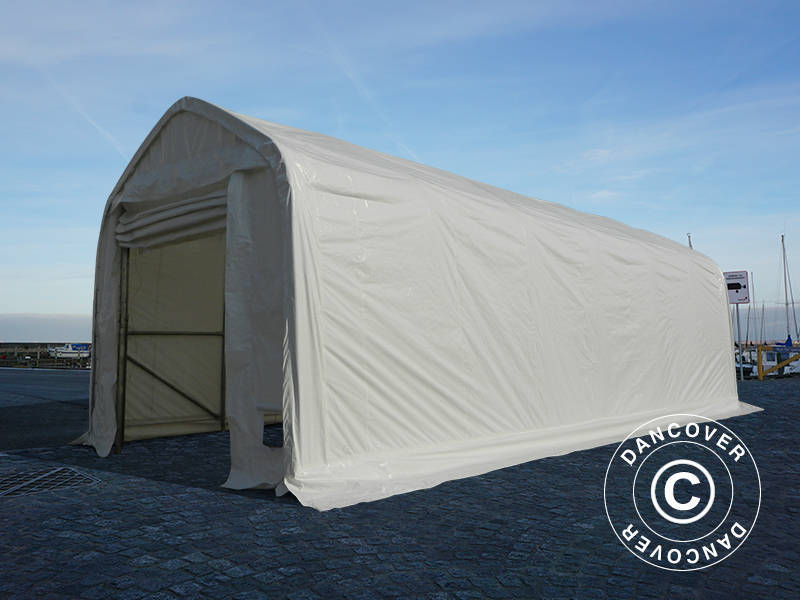 Tente de stockage Oceancover 5,5x15x4,1x5,3m, PE, Blanc