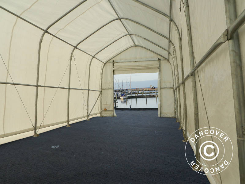 Tente de stockage Oceancover 5,5x15x4,1x5,3m, PE, Blanc