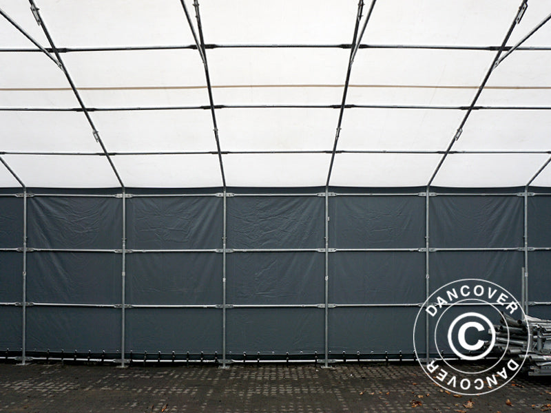 Tente de stockage Titanium 8x16,2x3x5m, Blanc/Gris