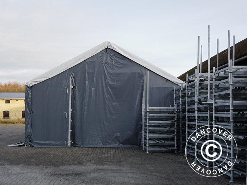 Tente de stockage Titanium 8x16,2x3x5m, Blanc/Gris