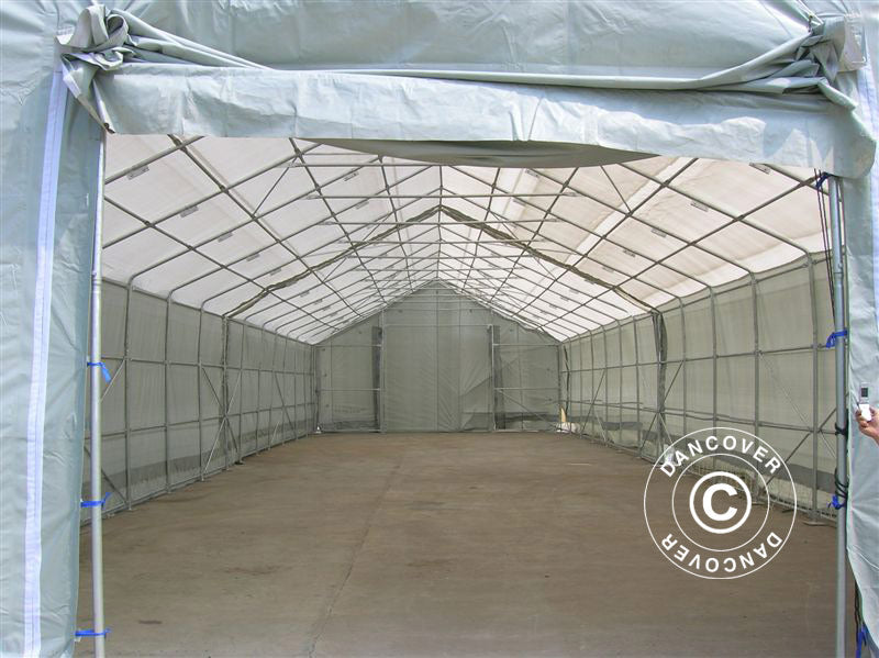 Tente de stockage Titanium 8x16,2x3x5m, Blanc/Gris