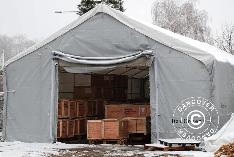 Tente de stockage Titanium 8x16,2x3x5m, Blanc/Gris