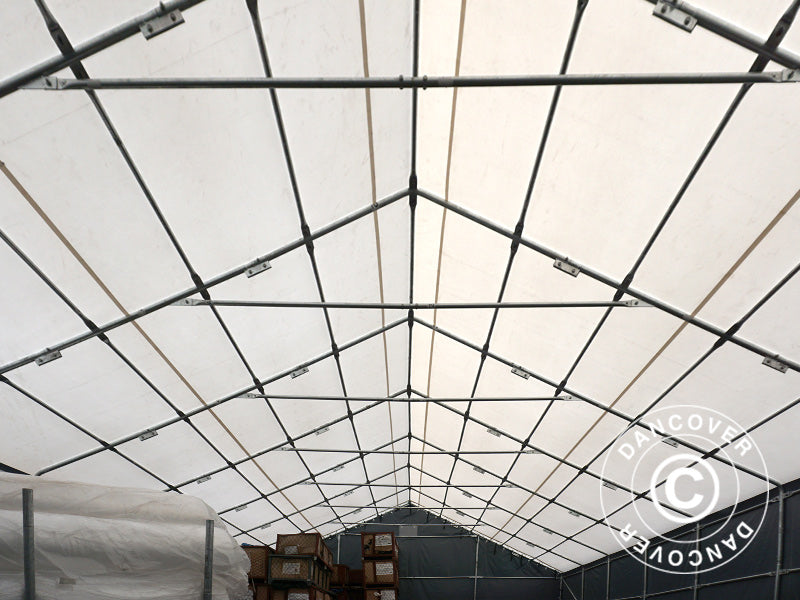 Zelthalle Titanium 8x18x3x5m, Weiß/Grau