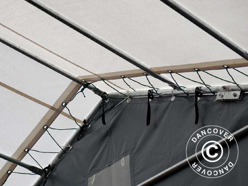 Tente de stockage Titanium 8x27x3x5m, Blanc/Gris