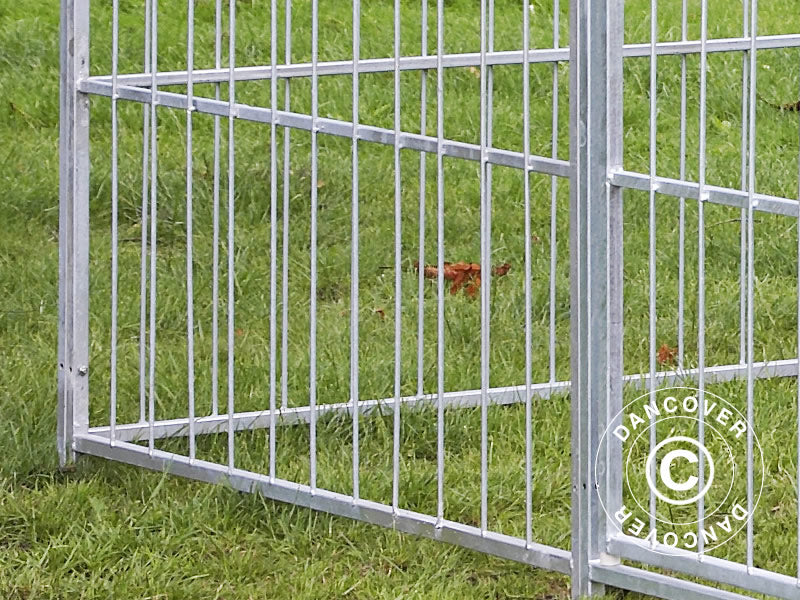 Box per cani, 2,4x1,2x1,8m, Acciaio, 2,88m2
