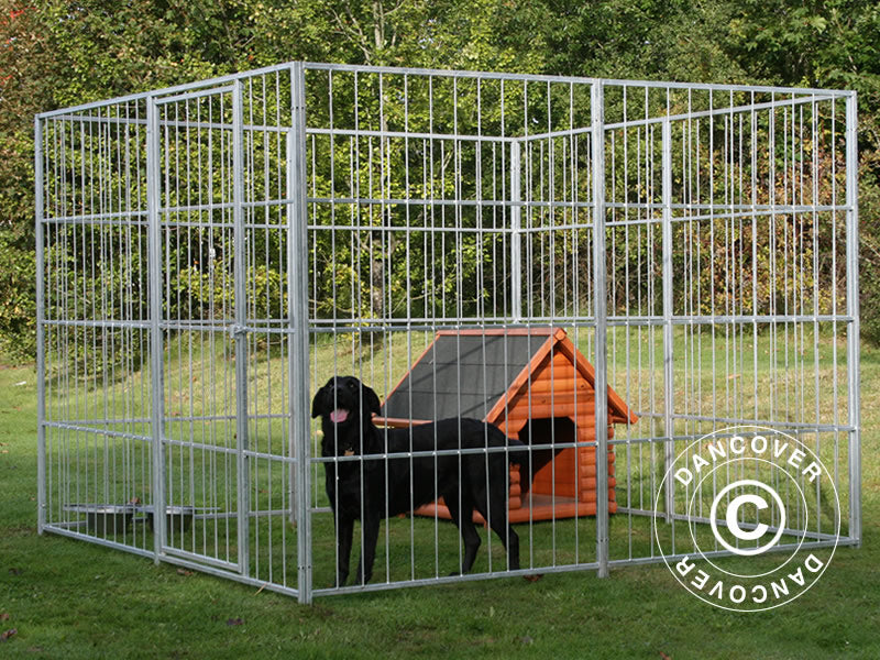 Box per cani, 2,4x2,4x1,8m, Acciaio, 5,76m²