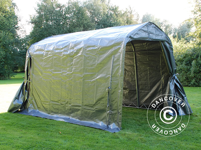Tente de stockage PRO 2,4x3,6x2,34m PE, Gris