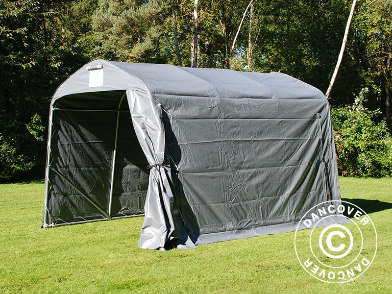 Tenda magazzino PRO 2,4x3,6x2,34m PVC, Grigio