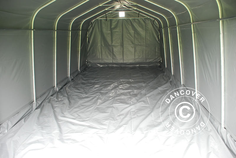 Tenda garage PRO 3,6x6x2,7m PVC con copertura del terreno, Grigio