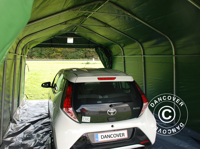 Tenda garage PRO 3,6x6x2,7m PVC con copertura del terreno, Verde