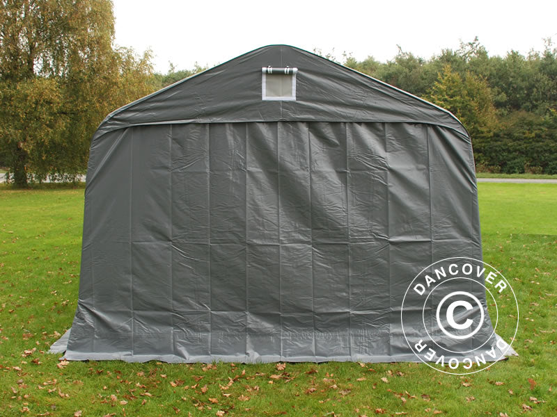 Tenda garage PRO 3,6x7,2x2,68m PVC con copertura del terreno, Grigio