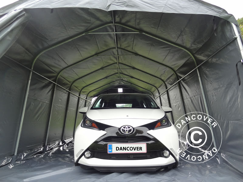 Tenda garage PRO 3,6x7,2x2,68m PVC con copertura del terreno, Grigio