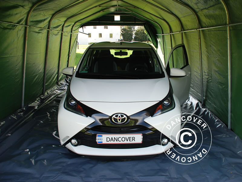 Tenda garage PRO 3,6x7,2x2,68m PVC con copertura del terreno, Verde
