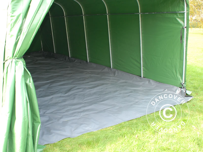 Tenda garage PRO 3,6x7,2x2,68m PVC con copertura del terreno, Verde