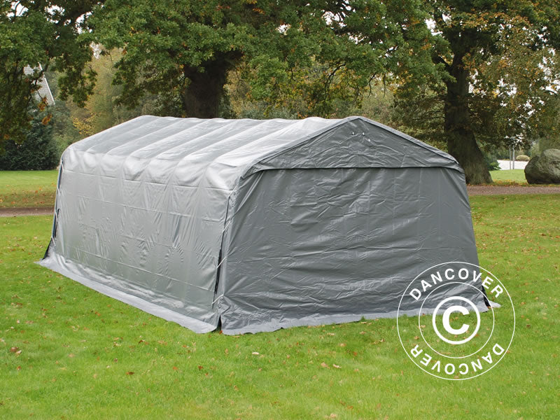 Tenda garage PRO 3,6x8,4x2,7m PVC con copertura del terreno, Grigio