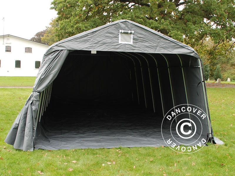 Tenda garage PRO 3,6x8,4x2,7m PVC con copertura del terreno, Grigio