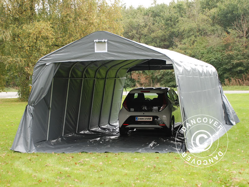 Tenda garage PRO 3,6x8,4x2,7m PVC con copertura del terreno, Grigio