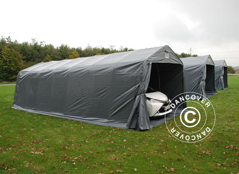Tenda garage PRO 3,6x8,4x2,7m PVC con copertura del terreno, Grigio