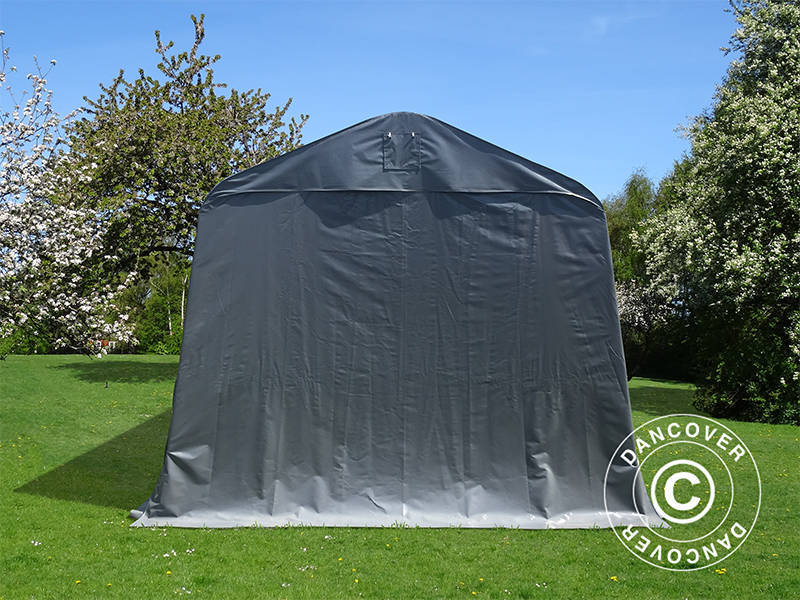 Tente Abri Garage PRO 3,77x9,7x3,18m PVC, Gris