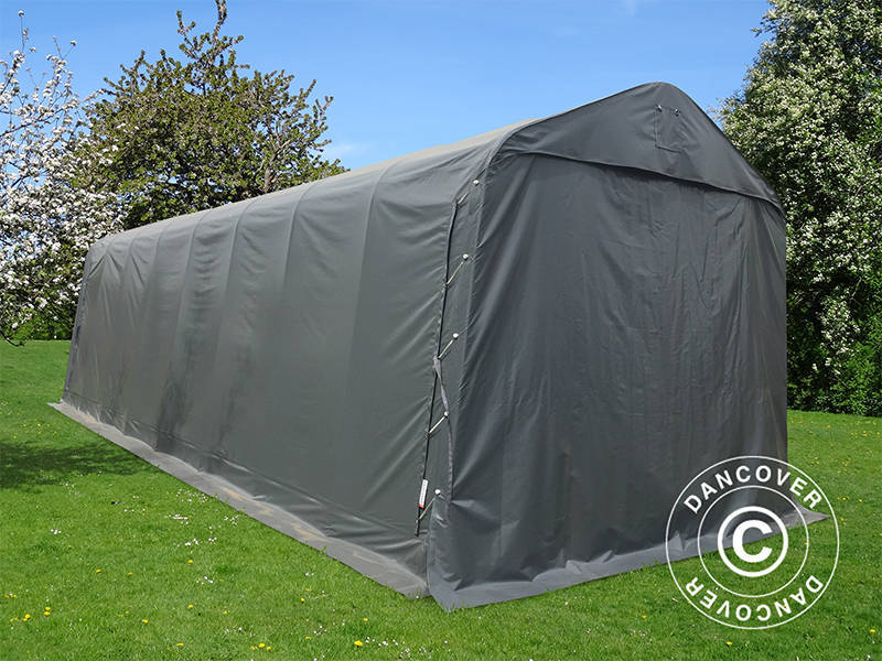 Tente Abri Garage PRO 3,77x9,7x3,18m PVC, Gris