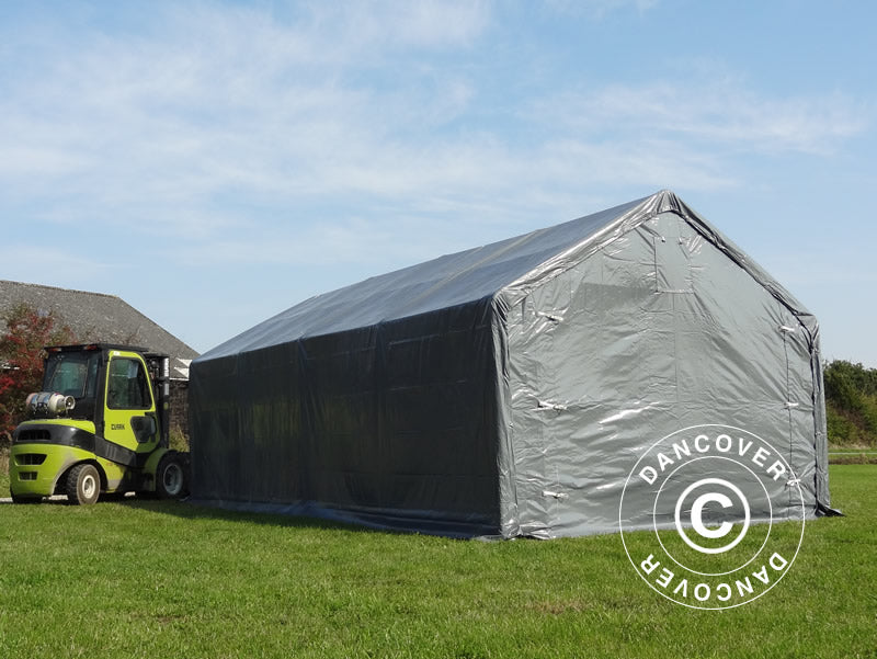Capannone tenda PRO 4x8x2,5x3,6m, PVC, Grigio