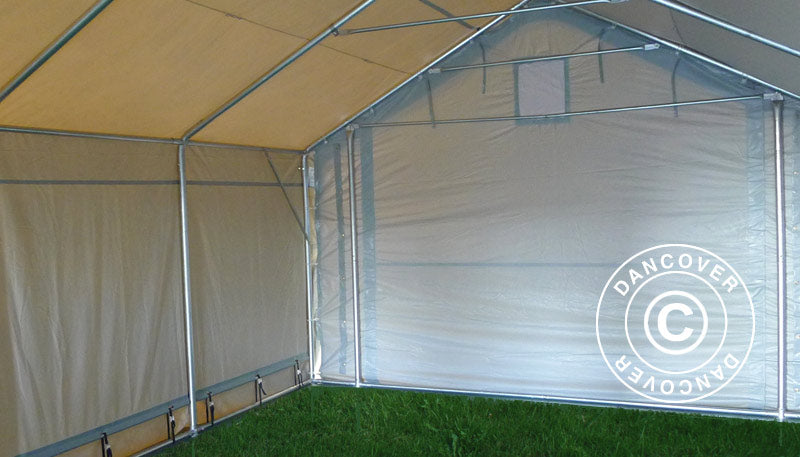 Capannone tenda PRO 4x8x2,5x3,6m, PVC, Grigio