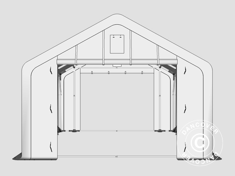 Lagerzelt PRO 4x6x2x3,1m, PVC, Grau