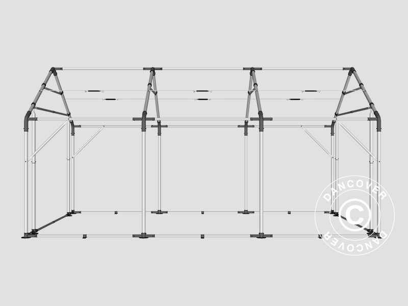 Lagerzelt PRO 4x6x2x3,1m, PVC, Grau