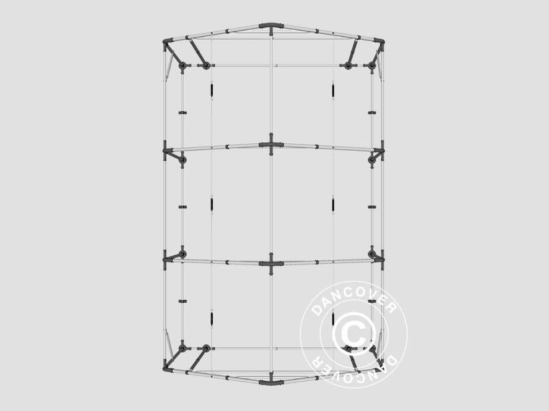 Lagerzelt PRO 4x6x2x3,1m, PVC, Grau