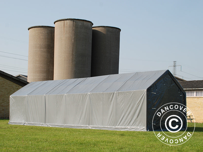 Lagerzelt PRO 4x12x2x3,1m, PVC, Grau