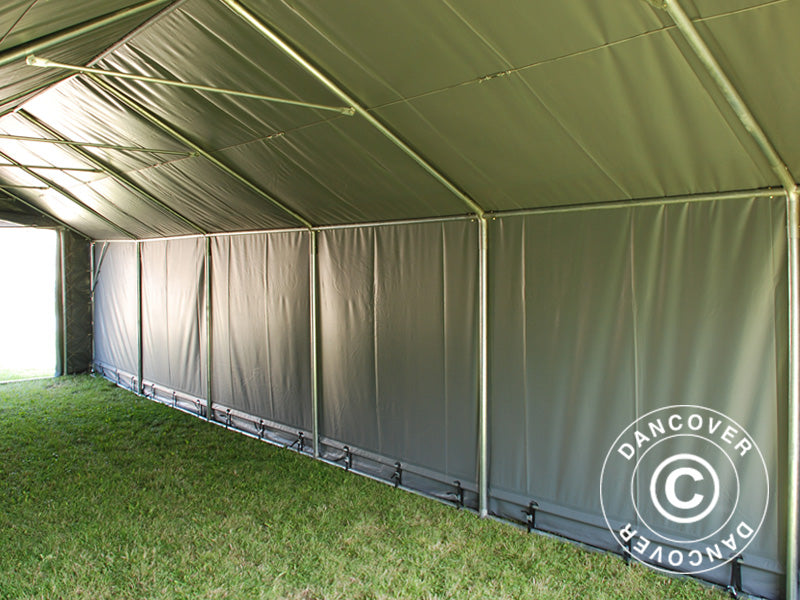 Lagerzelt PRO 4x12x2x3,1m, PVC, Grau