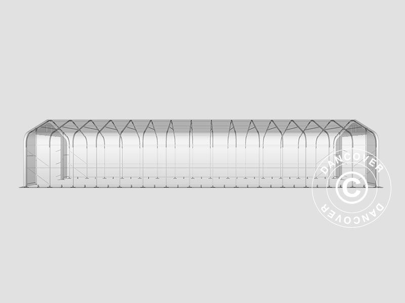 Capannone tenda PRO 6x18x3,7m PVC con pannello centrale, Grigio
