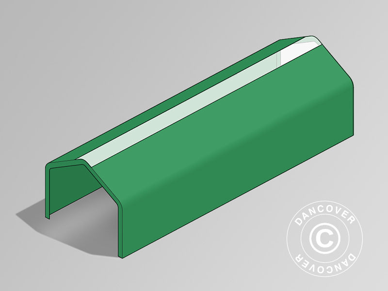 Toile de toit pour Tente de Stockage PRO 6x18m PVC avec lucarne, vert