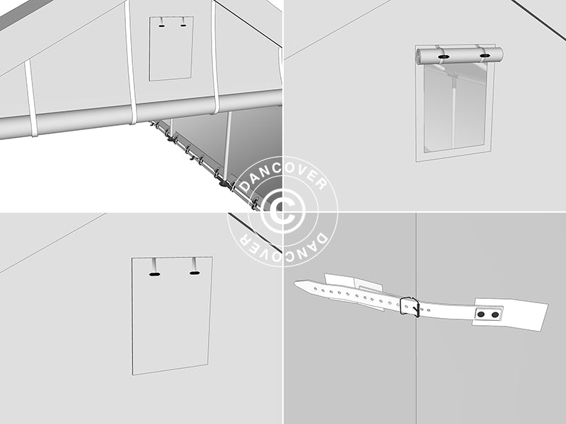 Lagerzelt PRO 4x6x2x3,1m, PVC, Grün