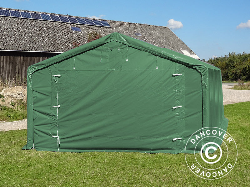 Lagerzelt PRO 5x8x2x3,39m, PVC, Grün