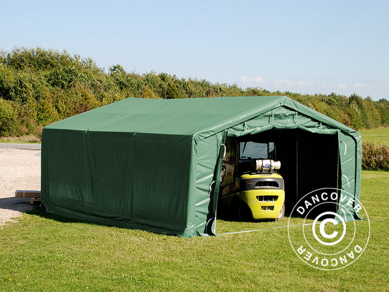 Lagerzelt PRO 5x8x2x3,39m, PVC, Grün