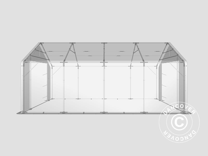 Capannone tenda PRO 5x8x2,5x3,89m, PVC, Grigio