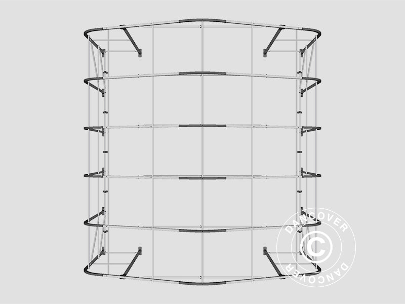 Capannone tenda PRO 6x6x3,7m PVC, Grigio