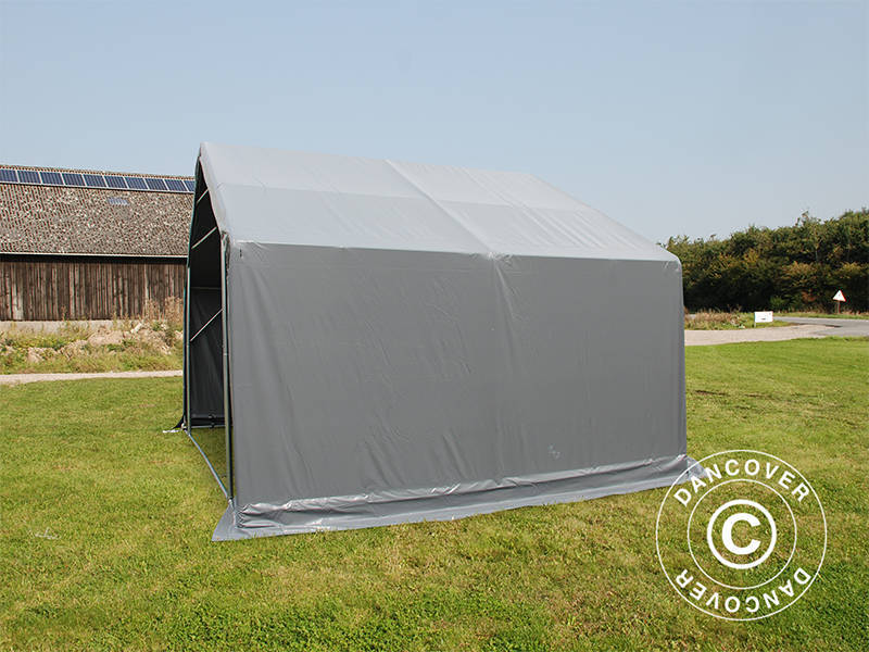 Lagerzelt PRO 5x4x2x3,39m, PVC, Grau