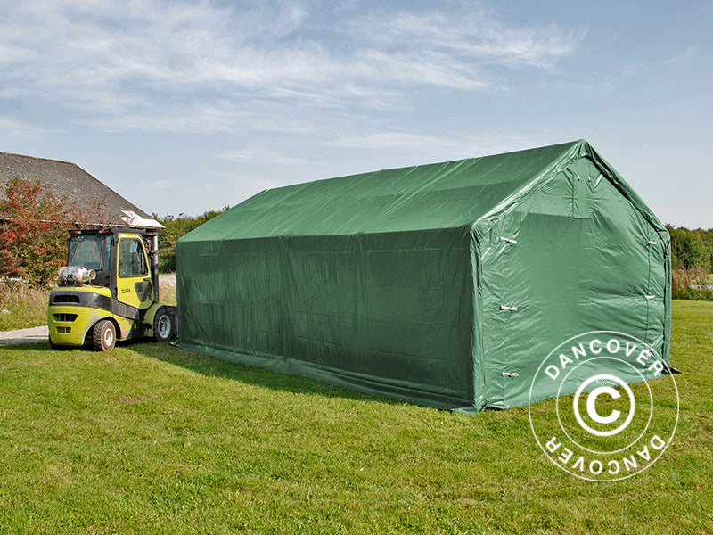 Capannone tenda PRO 4x8x2,5x3,6m, PVC, Verde