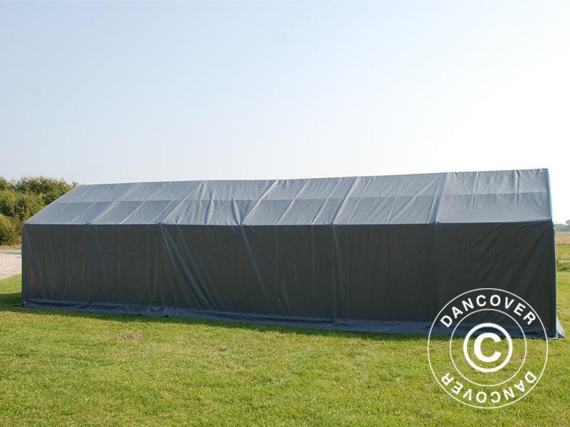 Capannone tenda PRO 5x12x2x3,39m, PVC, Grigio
