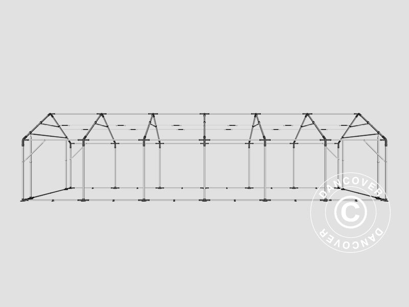 Capannone tenda PRO 5x12x2x3,39m, PVC, Grigio