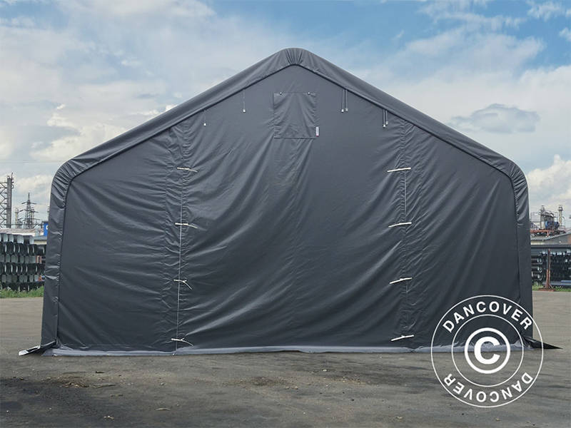 Capannone tenda PRO 8x12x5,2m PVC con pannello centrale, Grigio