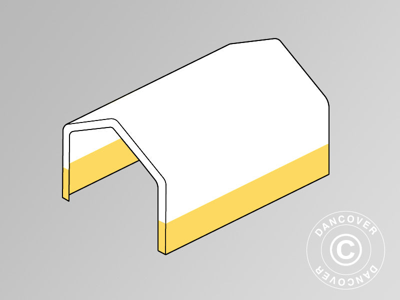 Copertura del tetto per tenda magazzino/tenda da lavoro PRO 4x6m PVC, Bianco/Giallo